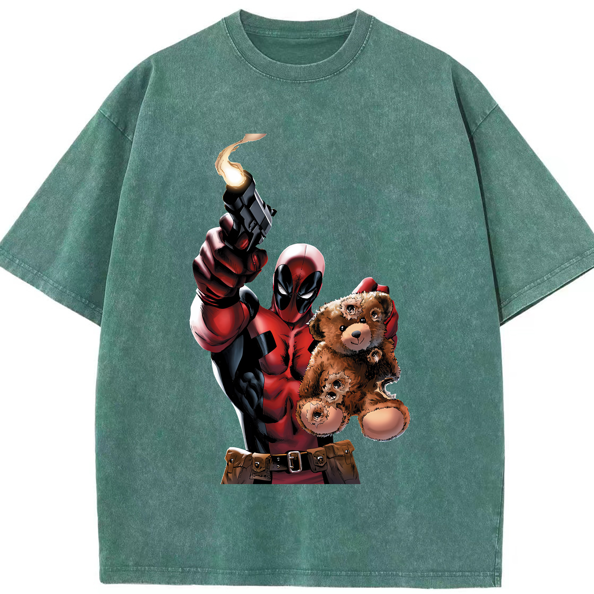 （画像用） Deadpool デッドプール 綿100% ヴィンテージ風 半袖Tシャツ（フロントプリント）